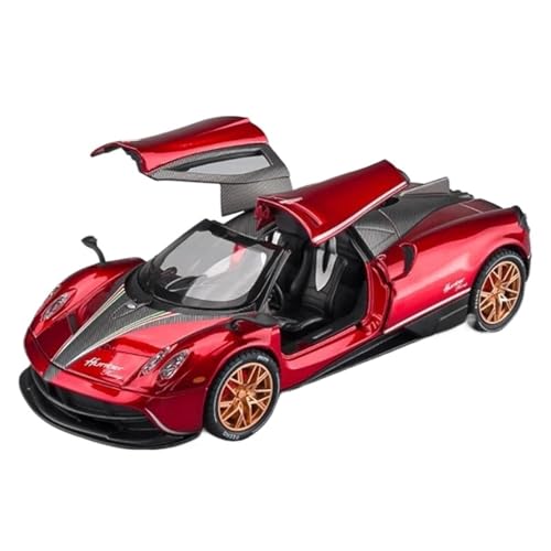 Modellauto im Maßstab 1/24 for Pagani Huayra Legierung Sport Auto Modell druckguss Metall Racing Auto Modell Simulation Sound Und Licht Spielzeug Auto Modell(Red) von VSIKMEY