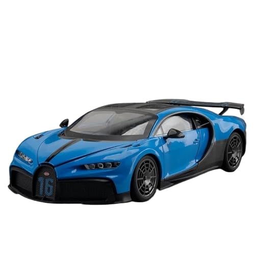 Modellauto im Maßstab 1:18 for Bugatti Chiron PUR Sport Legierung Sportmodell Druckguss Metall Rennfahrzeug Modell Sound und Licht fertiges Fahrzeug Spielzeugauto(Blue) von VSIKMEY