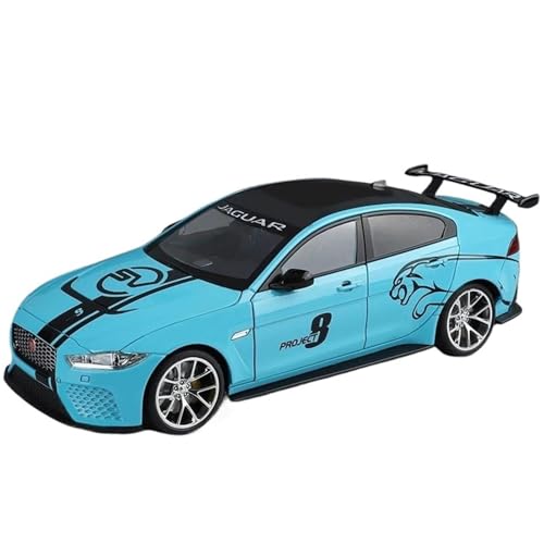 Modellauto im Maßstab 1:18 for Jaguar XE SV Projekt 8 Supercar Legierung Druckguss Spielzeugauto Metall Spielzeugauto Modell Sound und Licht Modell Spielzeug(Blue) von VSIKMEY