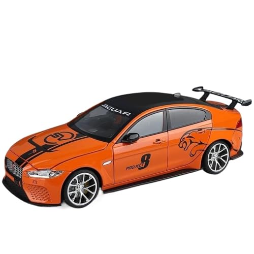 Modellauto im Maßstab 1:18 for Jaguar XE SV Projekt 8 Supercar Legierung Druckguss Spielzeugauto Metall Spielzeugauto Modell Sound und Licht Modell Spielzeug(Orange) von VSIKMEY