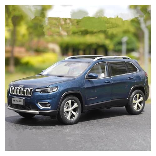 Modellauto im Maßstab 1:18 for Jeep Cherokee SUV Legierung Auto Modell Druckguss Metall Geländewagen Auto Modell Hohe Simulation Miniatur Fertig Modell Auto(Blue) von VSIKMEY