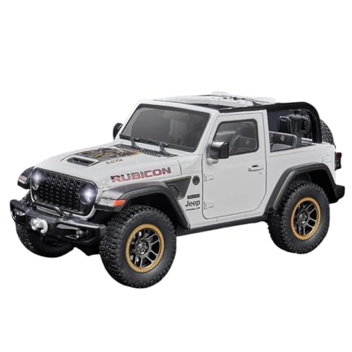 Modellauto im Maßstab 1:18 for Jeep Wrangler Rubicon Legierung Geländewagen Auto Modell Druckguss Spielzeug Metall Auto Modell Simulation Sound Und Licht Modell(White Open) von VSIKMEY