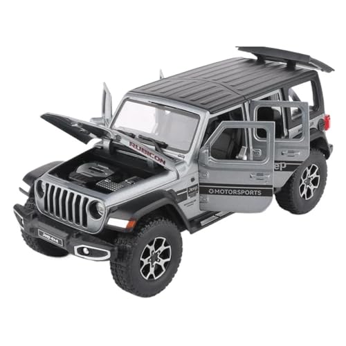 Modellauto im Maßstab 1:22 for Jeep Wrangler Rubicon Legierung Auto Modell Druckguss Metall Geländewagen Auto Modell Simulation Sammlung Fahrzeug(Gray) von VSIKMEY