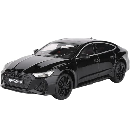 Modellauto im Maßstab 1:24 for Audi RS7 Coupe Legierung Auto Modell Druckguss Metall Spielzeug Sport Auto Fahrzeug Modell Simulation Sound Und Licht fertige Modell(Black) von VSIKMEY