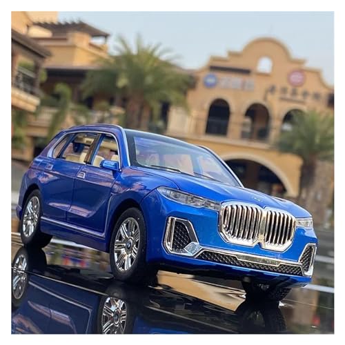 Modellauto im Maßstab 1:24 for BMW X7 SUV Legierung Auto Modell Druckguss Spielzeug Auto Metall Spielzeug Auto Modell Sammlung Sound Und Licht Miniatur Modell(Blue) von VSIKMEY