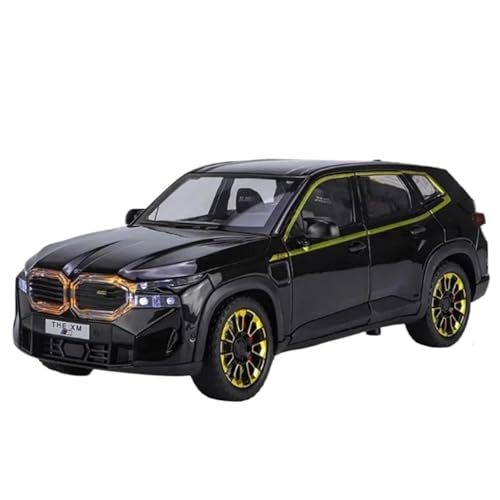 Modellauto im Maßstab 1:24 for BMW XM SUV Legierung Sportwagen Modell Druckguss Metall Rennwagen Modell Hohe Simulation Sound und Licht Miniatur Spielzeugauto(Black) von VSIKMEY