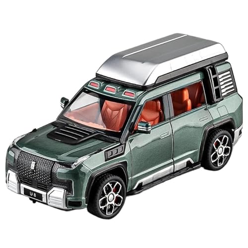 Modellauto im Maßstab 1:24 for BYD UPAT U8 SUV Legierung Auto Modell Druckguss Metall Fahrzeug Modell Simulation Sound Und Licht Sammlung Fahrzeug(Green) von VSIKMEY