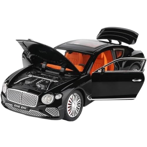 Modellauto im Maßstab 1:24 for Bentley Continental GT Legierung Luxus Auto Modell Druckguss Metall Auto Modell Simulation Sound Und Licht Miniatur Motor Fahrzeug(Black) von VSIKMEY