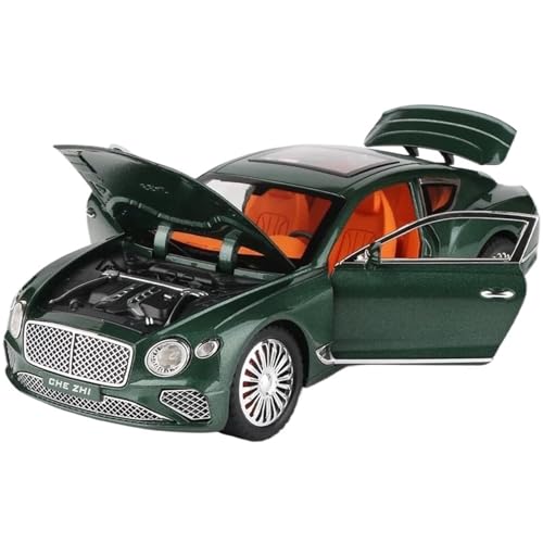 Modellauto im Maßstab 1:24 for Bentley Continental GT Legierung Luxus Auto Modell Druckguss Metall Auto Modell Simulation Sound Und Licht Miniatur Motor Fahrzeug(Green) von VSIKMEY