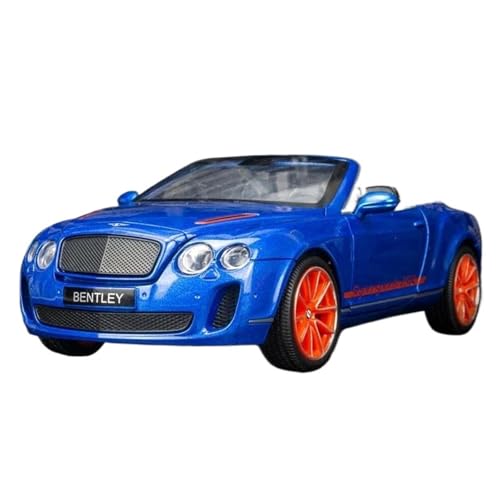 Modellauto im Maßstab 1:24 for Bentley Continental ISR Cabriolet Legierung Diecast Spielzeugauto Metall Spielzeugauto Modell Sound Und Licht Maßstab Modell Auto Fahrzeug(Blue) von VSIKMEY