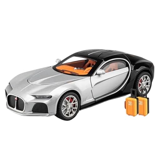 Modellauto im Maßstab 1:24 for Bugatti Atlantic Legierung Sportwagen Modell Druckguss Metall Spielzeug Auto Auto Modell Simulation Fertig Fahrzeug Modell(Silver) von VSIKMEY