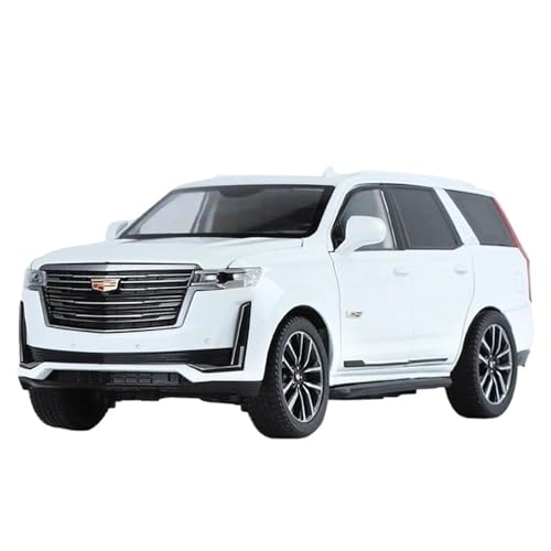 Modellauto im Maßstab 1:24 for Cadillac Escalade SUV Legierung Auto Druckguss Metall Modell Sound Und Licht Proportional Miniatur Spielzeug Fahrzeug(White) von VSIKMEY