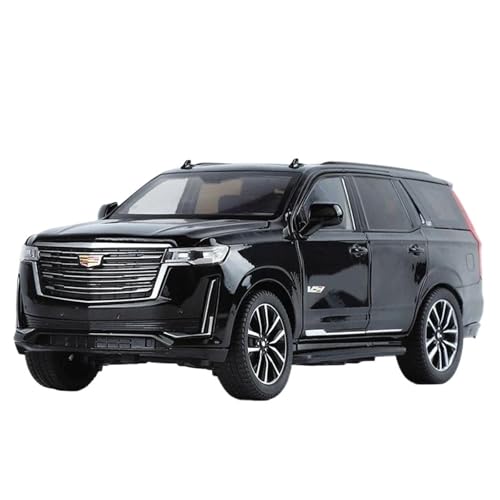 Modellauto im Maßstab 1:24 for Escalade SUV Simulation Legierung Druckguss Spielzeug Auto Modell Sound Und Licht Auto Spielzeug Modell Fahrzeug(Black) von VSIKMEY