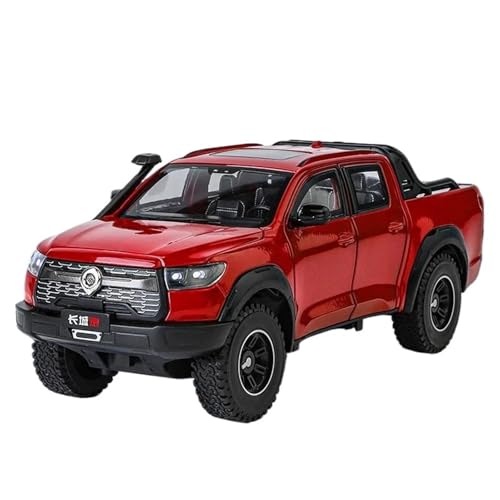 Modellauto im Maßstab 1:24 for Great Wall Motors POER Pickup Legierung Auto Modell Druckguss Metall Geländewagen Auto Modell Simulation Modell Auto(Red) von VSIKMEY