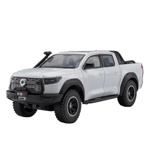 Modellauto im Maßstab 1:24 for Great Wall Motors POER Pickup Legierung Auto Modell Druckguss Metall Simulation Geländewagen Modell Sound Und Licht Spielzeug(White) von VSIKMEY