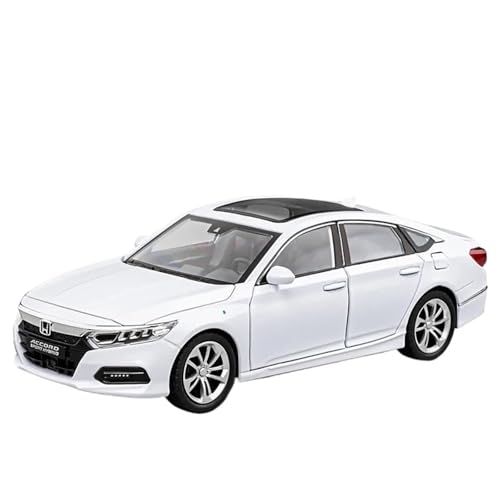 Modellauto im Maßstab 1:24 for Honda Accord Simulation Legierung Druckguss Spielzeug Auto Modell Fertig Sound Und Licht Auto Modell Spielzeug(White) von VSIKMEY