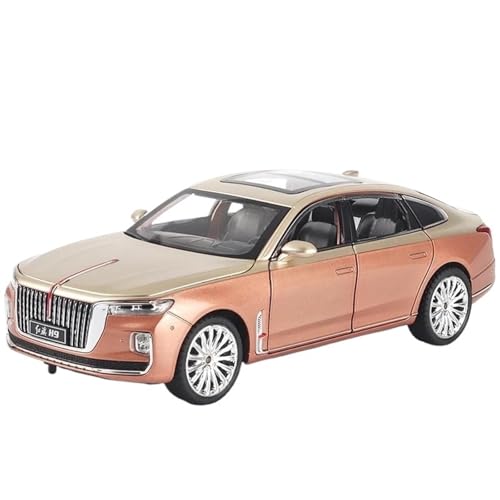 Modellauto im Maßstab 1:24 for Hongqi H9 Legierung Auto Modell druckguss Metall Spielzeug Hohe Simulation Luxus Fahrzeug Modell Sound Und Licht Modell Spielzeug(Pink) von VSIKMEY