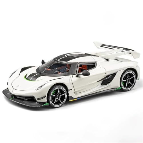 Modellauto im Maßstab 1:24 for Koenigsegg Jesko Legierung Auto Modell Simulation Druckguss Metall Sport Auto Modell Sound Und Licht Sammlung Fahrzeug(White) von VSIKMEY