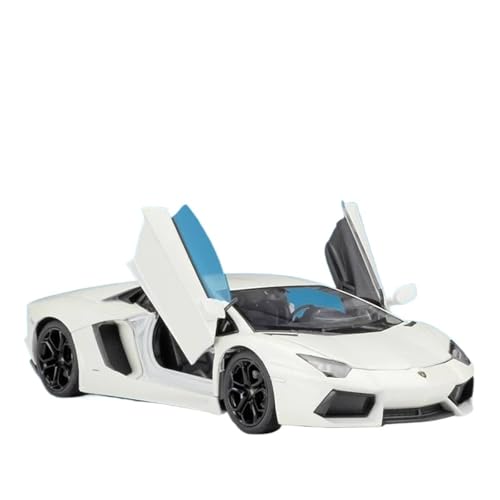 Modellauto im Maßstab 1:24 for Lamborghini Aventador LP700-4 Legierung Sportwagen Modell Druckguss Metall Racing Fahrzeug Modell Simulation Fertig Spielzeug Auto(White) von VSIKMEY