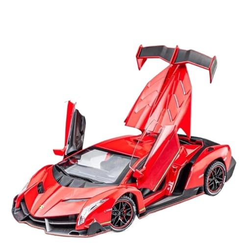 Modellauto im Maßstab 1:24 for Lamborghini Veneno Supersportwagen, Legierungsguss-Spielzeugautomodell, Sound und Licht, fertiges Spielzeugautomodell(Black) von VSIKMEY