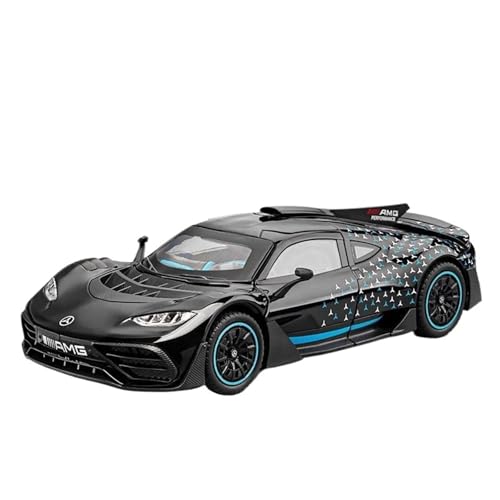 Modellauto im Maßstab 1:24 for Mercedes-Benz One Alloy Concept Sportwagenmodell, Druckguss-Metallrennfahrzeugmodell, Simulationsspielzeugauto mit Sound und Licht(Black) von VSIKMEY