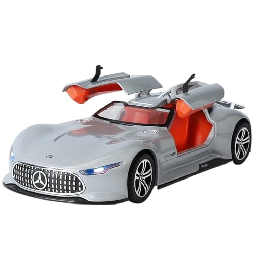 Modellauto im Maßstab 1:24 for Mercedes-Benz Vision GT Legierung Sportwagen Modell Druckguss Metall Rennfahrzeug Modell Simulation Sound Und Licht Spielzeug Modell Auto(Gray) von VSIKMEY