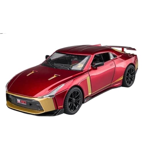 Modellauto im Maßstab 1:24 for Nissan GTR50 Ares Alloy Die-cast Toy Car Metal Toy Car Model Sound and Light Shock Absorber Finished Model Car(Red) von VSIKMEY