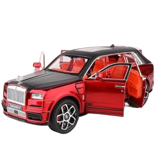 Modellauto im Maßstab 1:24 for Rolls-Royce Cullinan SUV Legierung Auto Modell Druckguss Metall Spielzeug Simulation Fahrzeug Modell Sound Und Licht Spielzeug Auto(Red) von VSIKMEY