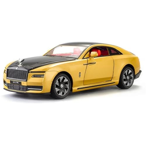 Modellauto im Maßstab 1:24 for Rolls-Royce Ghost Legierung Luxusauto Modell Druckguss Metall New Energy Fahrzeug Fahrzeugmodell Sound und Licht Mikromotorfahrzeug(Gold) von VSIKMEY