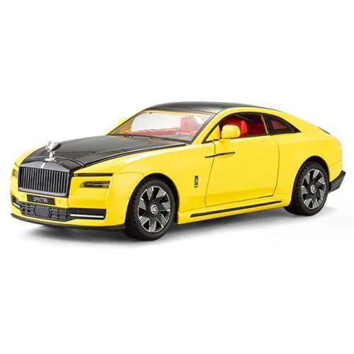 Modellauto im Maßstab 1:24 for Rolls-Royce Ghost Legierung Luxusauto Modell Druckguss Metall New Energy Fahrzeug Fahrzeugmodell Sound und Licht Mikromotorfahrzeug(Yellow) von VSIKMEY