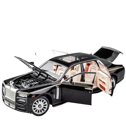 Modellauto im Maßstab 1:24 for Rolls-Royce Phantom Legierung Luxus Auto Modell Druckguss Fahrzeug Modell Simulation Sound Und Licht Sammlung Spielzeug Auto(Black) von VSIKMEY