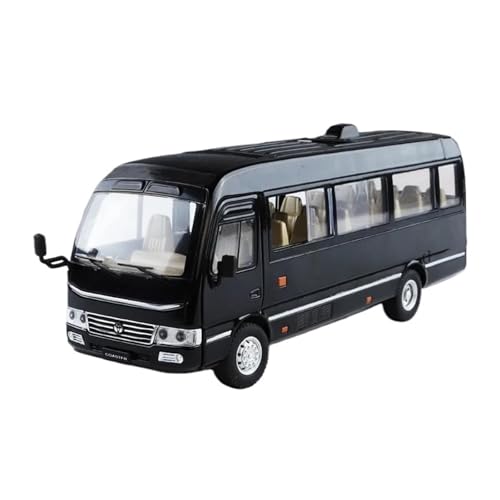 Modellauto im Maßstab 1:24 for Toyota Coaster Kommerziellen Minibus Legierung Druckguss Modell Auto Sound Und Licht Sammlung Maßstab Modell Fahrzeug(Black) von VSIKMEY