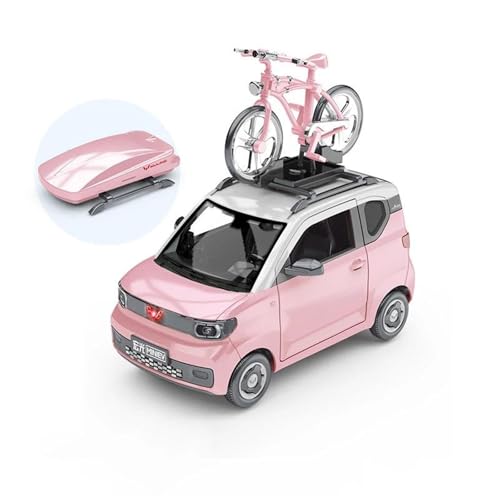 Modellauto im Maßstab 1:24 for Wuling Hongguang Mini EV Legierung Auto Modell Simulation druckguss Metall Spielzeug Auto Modell Sound Und Licht Fahrzeug(Pink) von VSIKMEY