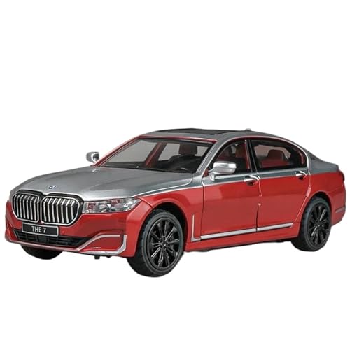 Modellauto im Maßstab Maßstab 1:24 for BMW 760LI, große Luxuslimousine, Legierungsmetallautomodell, Ton und Licht, zurückziehbares Spielzeugfahrzeug, Modellauto(Red) von VSIKMEY