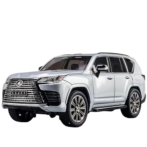 Modellauto im Maßstab Maßstab 1:24 for Lexus LX600, großer Gelände-SUV, Legierungs-Druckguss-Automodell, Sound- und Lichtsammlung, Miniatur-Modellfahrzeug(Gray) von VSIKMEY