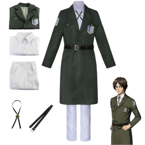 VSOVO Anime Attack on Titan Shingeki Kein Kyojin Flügel Der Freiheit Cosplay Kostüm Grün Halloween Party Uniform (Green,L) von VSOVO