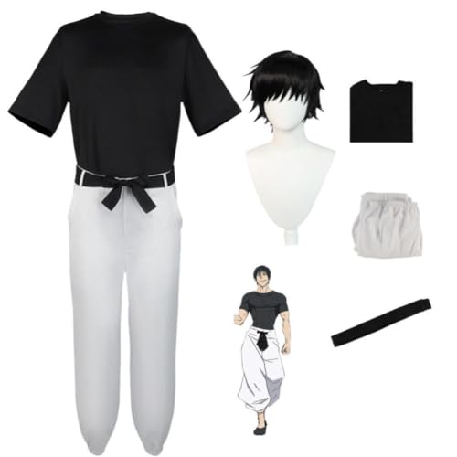 VSOVO Anime Cosplay Kostüm Für Jujutsu Kaisen Fushiguro Toji Outfit Halloween Party Uniform Mit Perücke (white,XXL) von VSOVO