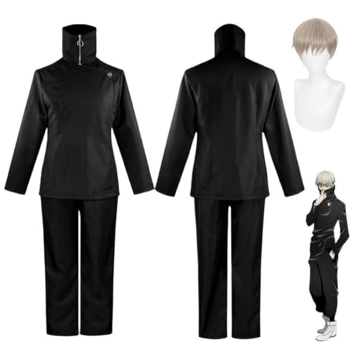 VSOVO Anime Cosplay Kostüm Für Jujutsu Kaisen Inumaki Toge Outfit Halloween Party Uniform Mit Perücke (Black,L) von VSOVO