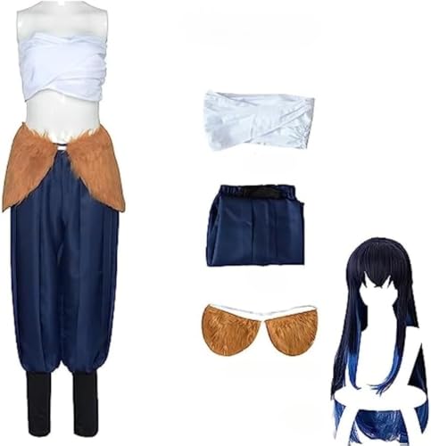 VSOVO Anime Demon Slayer Hashibira Inosuke Cosplay Kostüm Halloween Party Outfit Anzug Mit Perücke (Full Set,3XL) von VSOVO