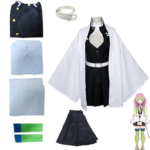 VSOVO Anime Demon Slayer Kanroji Mitsuri Cosplay Kostüm Outfit Halloween Party Kimono Maid Kleid Uniform (Mitsuri,3XL) von VSOVO