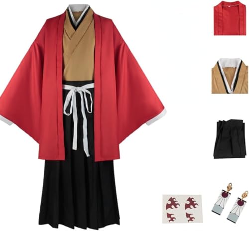 VSOVO Anime Demon Slayer Tsugikuni Yoriichi Cosplay Kostüm Halloween Outfit Party Kimono Uniform Full Set (Full Set,3XL) von VSOVO