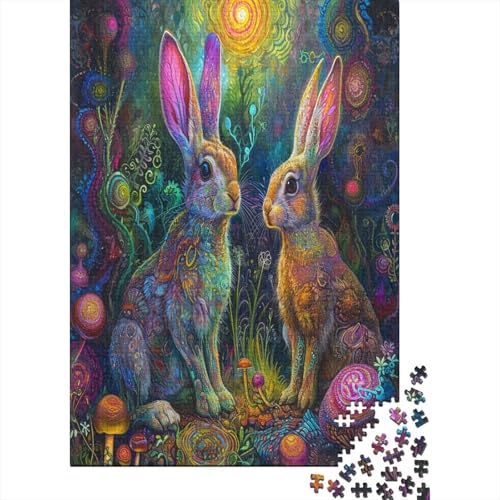 Kaninchen Puzzlespiel 1000 Teile Puzzle Für Erwachsene Und Kinder Ab 14 Jahren, Puzzle-Motiv Erwachsenen Puzzlespiel Puzzel 1000pcs (75x50cm) von VTBNDLAGE