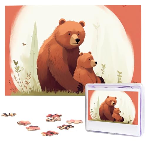 Bear Hug Puzzles 1000 Teile, personalisiertes Puzzle mit Aufbewahrungstasche, Foto-Puzzle für Fotos, anspruchsvolles Bilderpuzzle für Familie, Heimdekoration, Puzzle (74,9 x 50 cm) von VTCTOASY