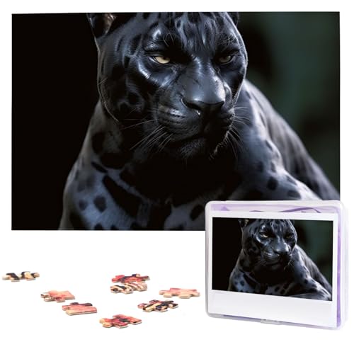 Black Panther Puzzles 1000 Teile Personalisierte Puzzles mit Aufbewahrungstasche Fotos Puzzle für Fotos Herausforderndes Bilderpuzzle für Familie Home Decor Jigsaw (74,9 x 50 cm) von VTCTOASY