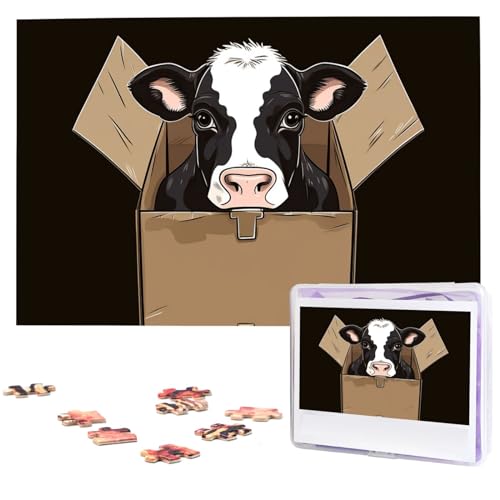 Bullenkopf-Box-Puzzle, 1000 Teile, personalisierte Puzzles mit Aufbewahrungstasche, Foto-Puzzle für Fotos, anspruchsvolles Bilder-Puzzle für Familie, Heimdekoration, Puzzle (74,9 x 50 cm) von VTCTOASY