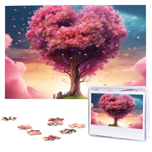 Buntes Herz-Baum-Puzzle, 1000 Teile, Holz-Puzzle, personalisiertes Bild, Puzzle, individuelle Puzzles für Erwachsene und Hochzeiten von VTCTOASY