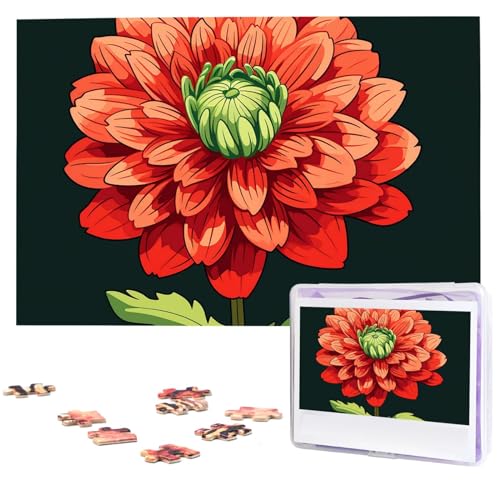 Dahlia Flugzeug-Puzzle, 1000 Teile, personalisiertes Puzzle mit Aufbewahrungstasche, Foto-Puzzle für Fotos, anspruchsvolles Bilderpuzzle für Familie, Heimdekoration, Puzzle (74,9 x 50 cm) von VTCTOASY