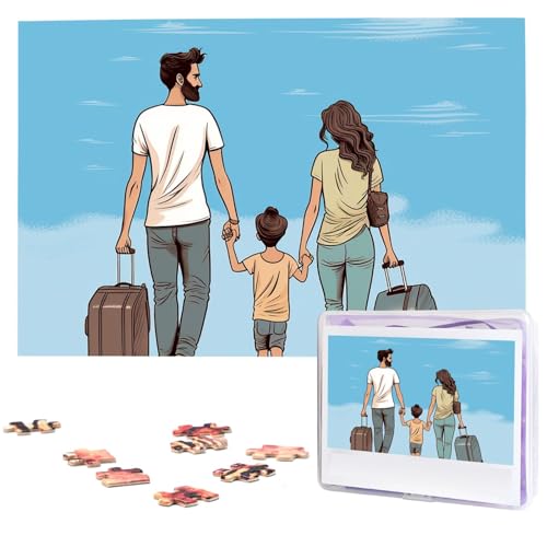 Familienreisepuzzles 1000 Teile Personalisierte Puzzles mit Aufbewahrungstasche Fotos Puzzle für Fotos Herausfordernde Foto-Puzzle für Familie Wohnkultur Puzzle (74,9 cm x 50 cm) von VTCTOASY