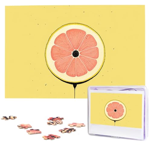 Grapefruit-Puzzles, 1000 Teile, personalisiertes Puzzle mit Aufbewahrungstasche, Foto-Puzzle für Fotos, anspruchsvolles Bilderpuzzle für Familie, Heimdekoration, Puzzle (74,9 x 50 cm) von VTCTOASY