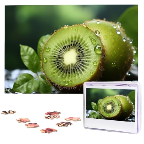 Grünes Kiwi-Puzzle, 1000 Teile, Holz-Puzzle, personalisiertes Bild, Puzzle, individuelle Puzzles für Erwachsene, Hochzeit von VTCTOASY